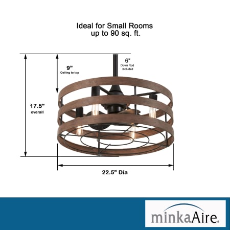 A large image of the MinkaAire Audrey Dimensions