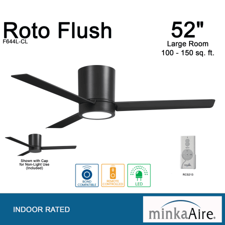 A large image of the MinkaAire Roto LED Roto Flush LED 52"