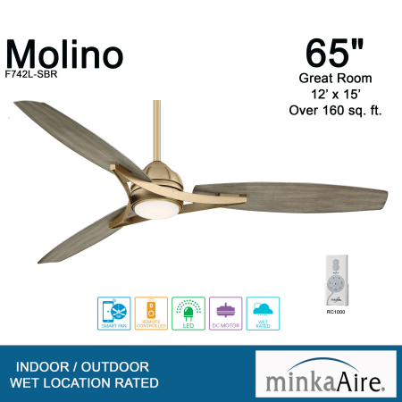 A large image of the MinkaAire Molino Molino 65"