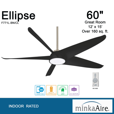 A large image of the MinkaAire Ellipse LED Ellipse 60"