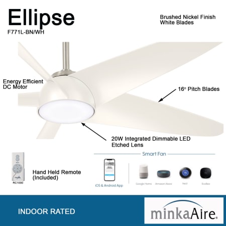 A large image of the MinkaAire Ellipse LED Detail - WH
