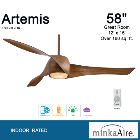 A large image of the MinkaAire Artemis LED Artemis 58"