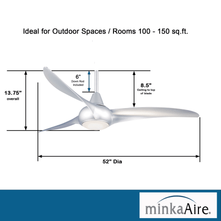 A large image of the MinkaAire Light Wave Dimensions