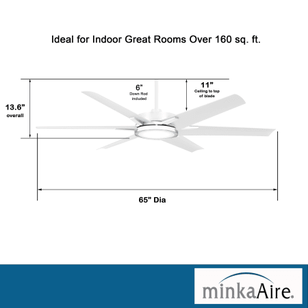 A large image of the MinkaAire Deco Dimensions