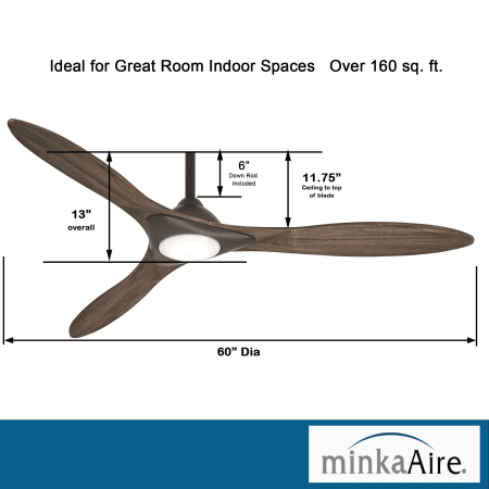 A large image of the MinkaAire Sleek Dimensions