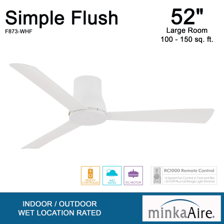 A large image of the MinkaAire Simple Flush 52  Simple Flush 52