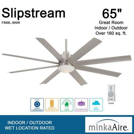 A large image of the MinkaAire Slipstream LED Slipstream 65