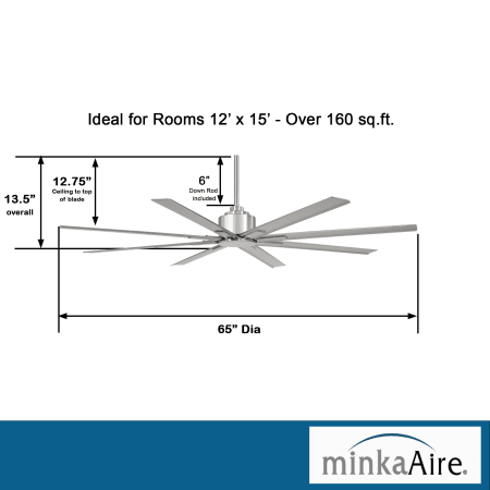 A large image of the MinkaAire Xtreme H2O 65 Dimension