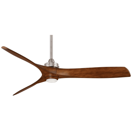 A large image of the MinkaAire Aviation LED Brushed Nickel with Distressed Koa Blades
