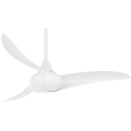 Minkaaire F854 Wh White Wave 44 3 Blade Indoor Ceiling Fan With Remote Included Lightingdirect Com - 44 Minka Aire Light Wave White Led Ceiling Fan