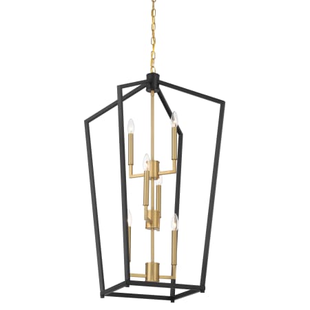 A large image of the Minka Lavery 1465 Coal Black / Signature Brass