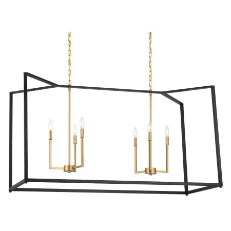 A large image of the Minka Lavery 1466 Coal Black / Signature Brass