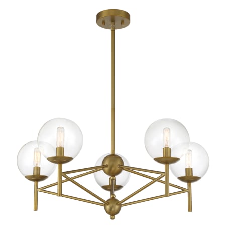 A large image of the Minka Lavery 2795 Chandelier with Canopy - Soft Brass