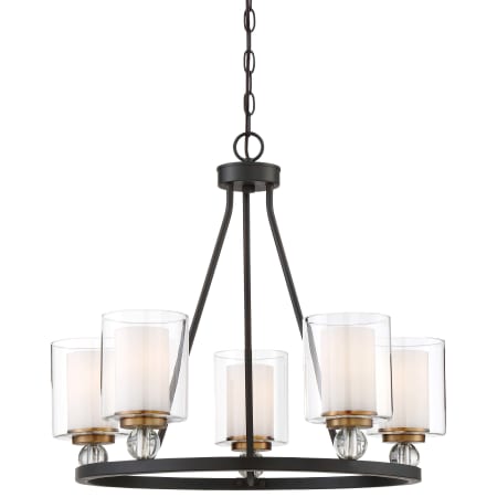 A large image of the Minka Lavery 3075-416 Painted Bronze with Natural Brushed Brass