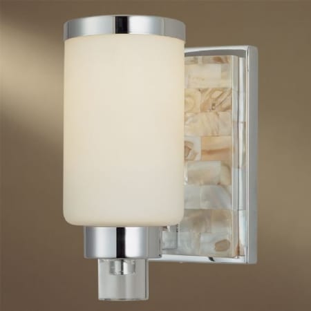 A large image of the Minka Lavery 3241 Shown in Chrome with Natural Shell