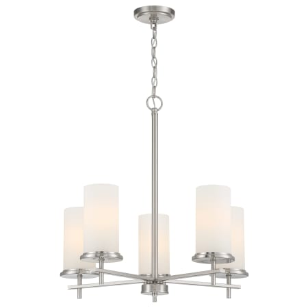 A large image of the Minka Lavery 4095 Chandelier with Canopy - Brushed Nickel