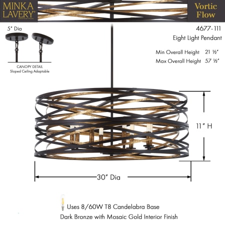 A large image of the Minka Lavery 4677 Dimensions