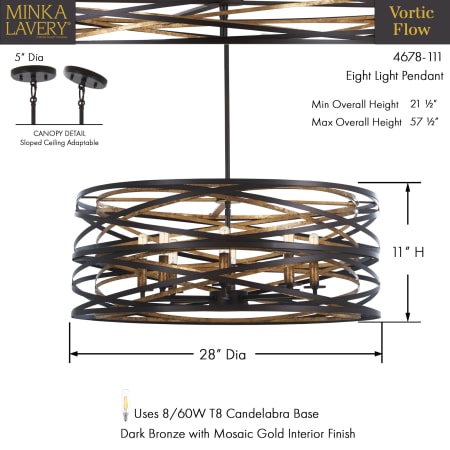 A large image of the Minka Lavery 4678 Dimensions