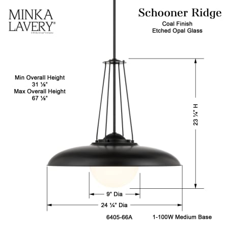 A large image of the Minka Lavery 6405 Dimensions