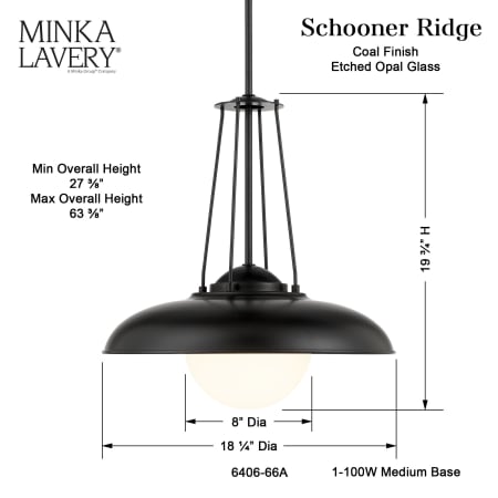 A large image of the Minka Lavery 6406 Dimensions