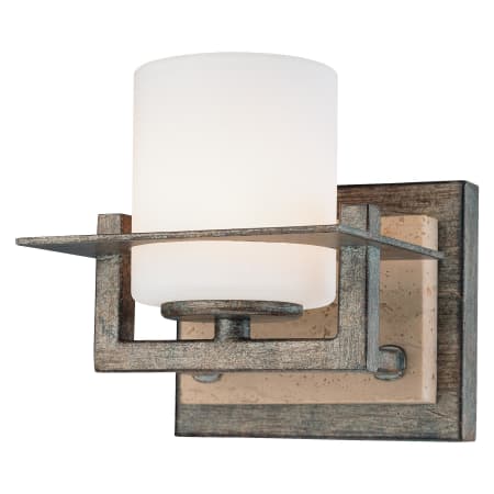 A large image of the Minka Lavery 6461 Aged Patina Iron With Travertine Stone