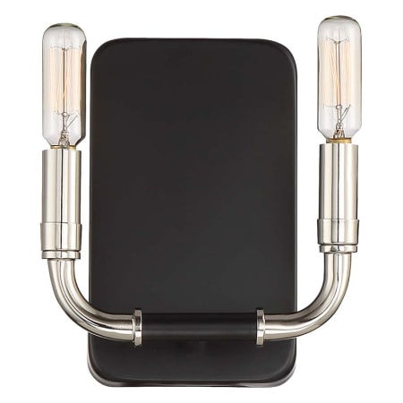 A large image of the Minka Lavery 4062 Matte Black with Polished Nickel
