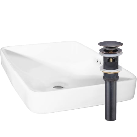 A large image of the Miseno MBS-NP-DI2185511 White / Oil Rubbed Bronze Drain