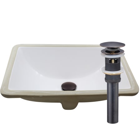 A large image of the Miseno MBS-NP-U193902 Polished White / Oil Rubbed Bronze Drain