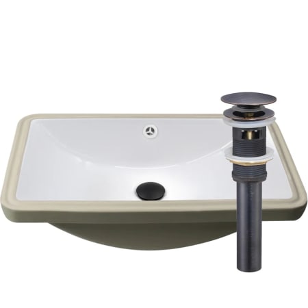A large image of the Miseno MBS-NP-U213907 Polished White / Oil Rubbed Bronze Drain