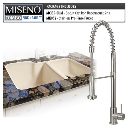 A large image of the Miseno MCI35-0UM/MK052 Biscuit / Brushed Stainless