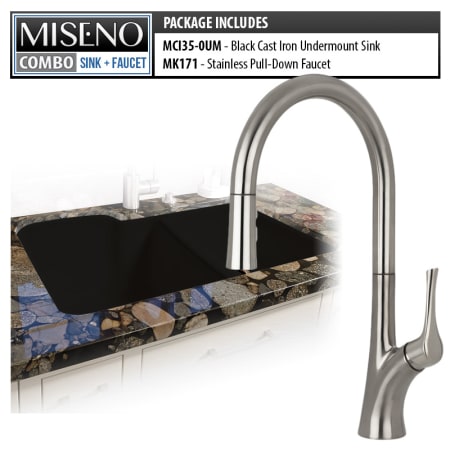A large image of the Miseno MCI35-0UM/MK171 Black / Stainless Steel