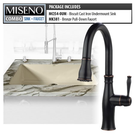 A large image of the Miseno MCI54-0UM/MK381 Biscuit / Oil Rubbed Bronze