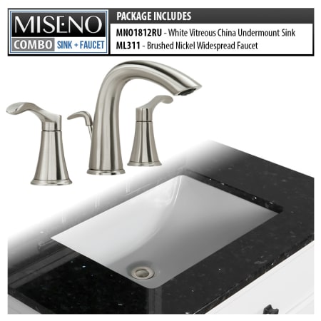 Miseno Mno1812ru Mno311 Bn White Brushed Nickel Bathroom Combo A Large Image Of The Miseno Mno1812ru Ml311 White Brushed Nickel