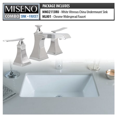 A large image of the Miseno MNO2113RU/ML801 White / Polished Chrome