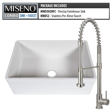 A large image of the Miseno MNO3020FC/MK052 White / Brushed Stainless