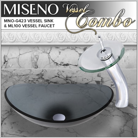 A large image of the Miseno MNOG423/ML100 Polished Chrome/Clear Glass Faucet