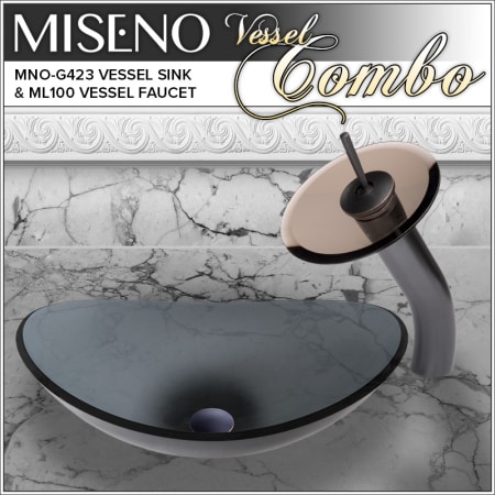 A large image of the Miseno MNOG423/ML100 Oil Rubbed Bronze/Brown Glass Faucet