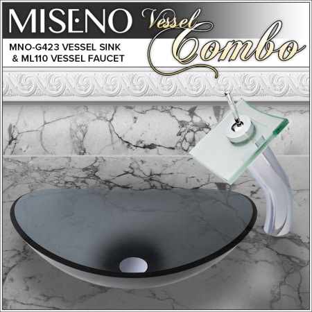 A large image of the Miseno MNOG423/ML110 Polished Chrome/Clear Glass Faucet