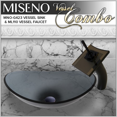 A large image of the Miseno MNOG423/ML110 Oil Rubbed Bronze/Brown Glass Faucet