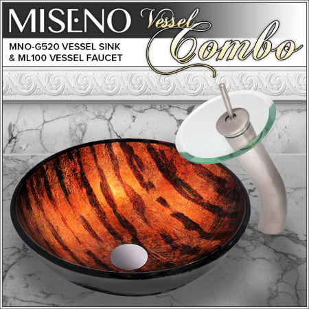 A large image of the Miseno MNOG520/ML100 Brushed Nickel/Clear Glass Faucet