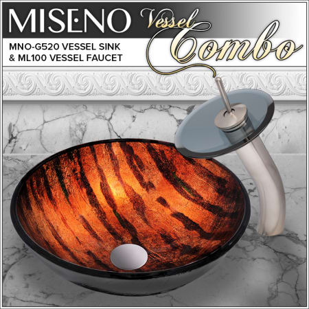 A large image of the Miseno MNOG520/ML100 Brushed Nickel/Smoked Glass Faucet