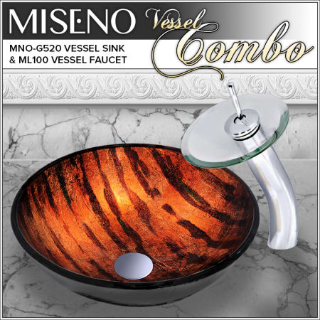 A large image of the Miseno MNOG520/ML100 Polished Chrome/Clear Glass Faucet
