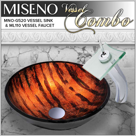 A large image of the Miseno MNOG520/ML110 Polished Chrome/Clear Glass Faucet