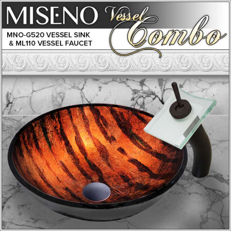 A large image of the Miseno MNOG520/ML110 Oil Rubbed Bronze/Clear Glass Faucet
