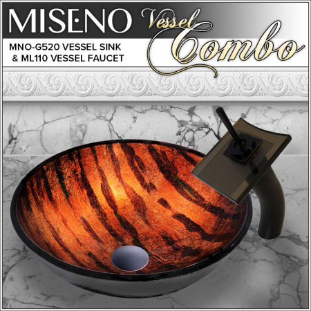 A large image of the Miseno MNOG520/ML110 Oil Rubbed Bronze/Brown Glass Faucet