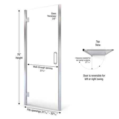 A large image of the Miseno MSDSWY3276CL Miseno-MSDSWY3276CL-Dimensions