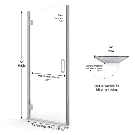 A large image of the Miseno MSDSWY3572CL Miseno-MSDSWY3572CL-Dimensions - Brushed Nickel