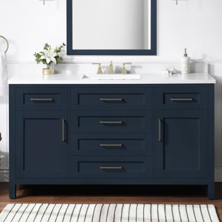A large image of the Miseno MV-TAH260-15VVA Midnight Blue / White Cultured Marble