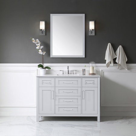 A large image of the Miseno MV-TAHO48-15VKC Dove Gray / White Cultured Marble