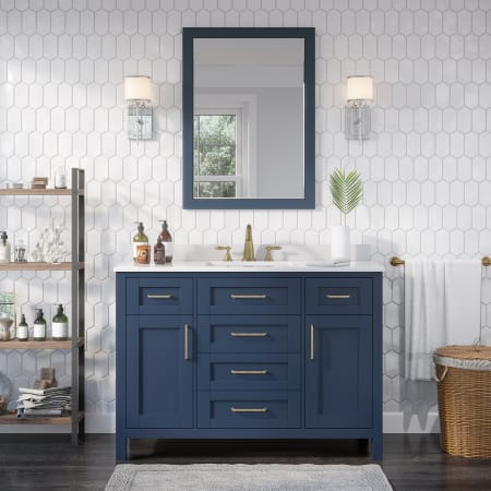 A large image of the Miseno MV-TAHO48-15VKC Midnight Blue / White Cultured Marble